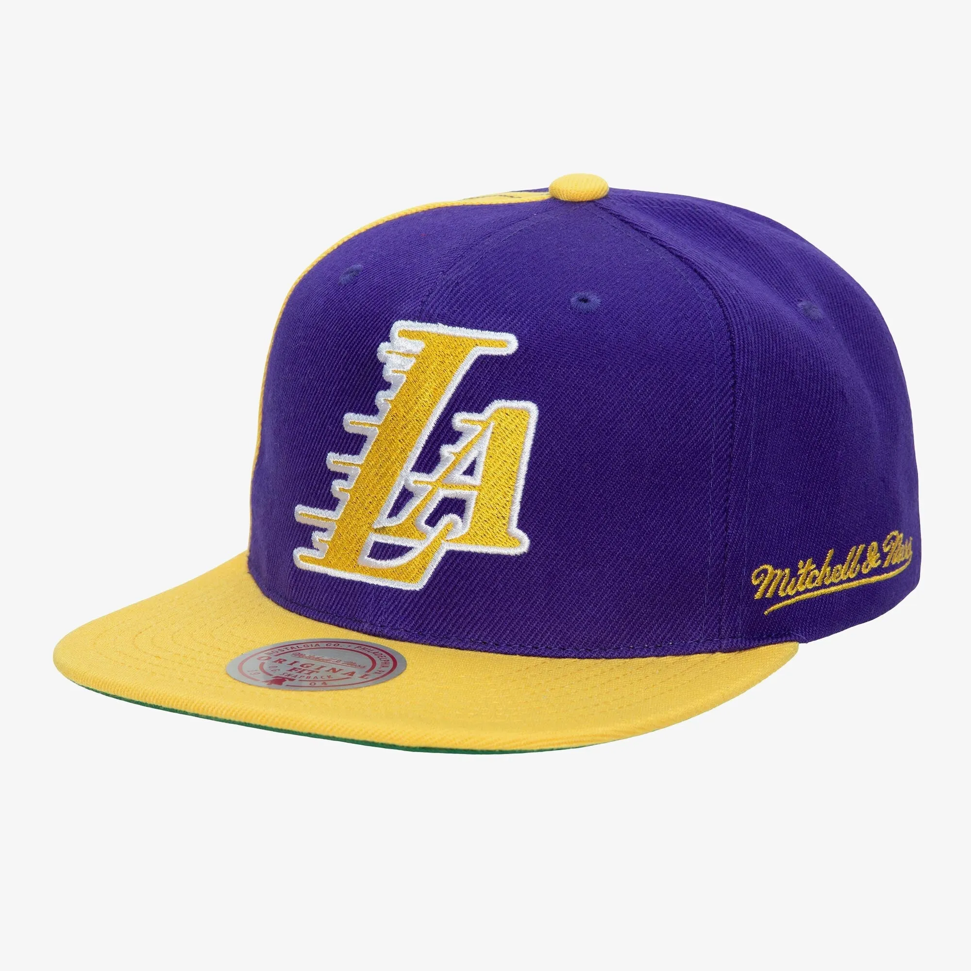 Men's Mitchell & Ness NBA Rear Script Deadstock Snapback Lakers - Purple-Gold sold by Zulily