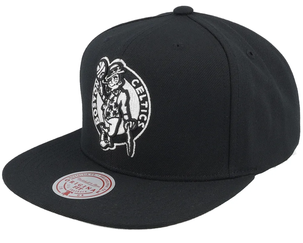 Men's Mitchell & Ness NBA Evergreen Black White Snapback Celtics sold by Zulily