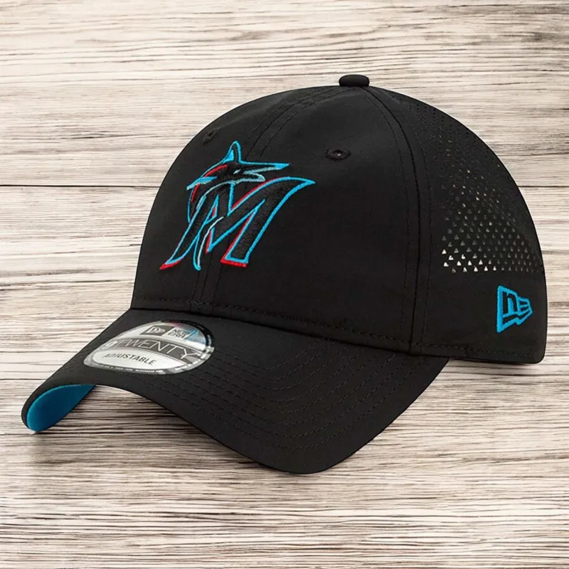 Men's New Era MLB Perforated Pivot 9Twenty Adjustable Hat - Marlins made by New Era