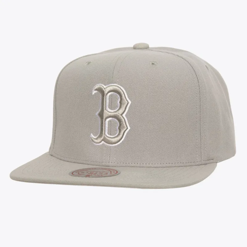 Men's Mitchell & Ness MLB Evergreen Grey White Snapback Red Sox sold by Zulily