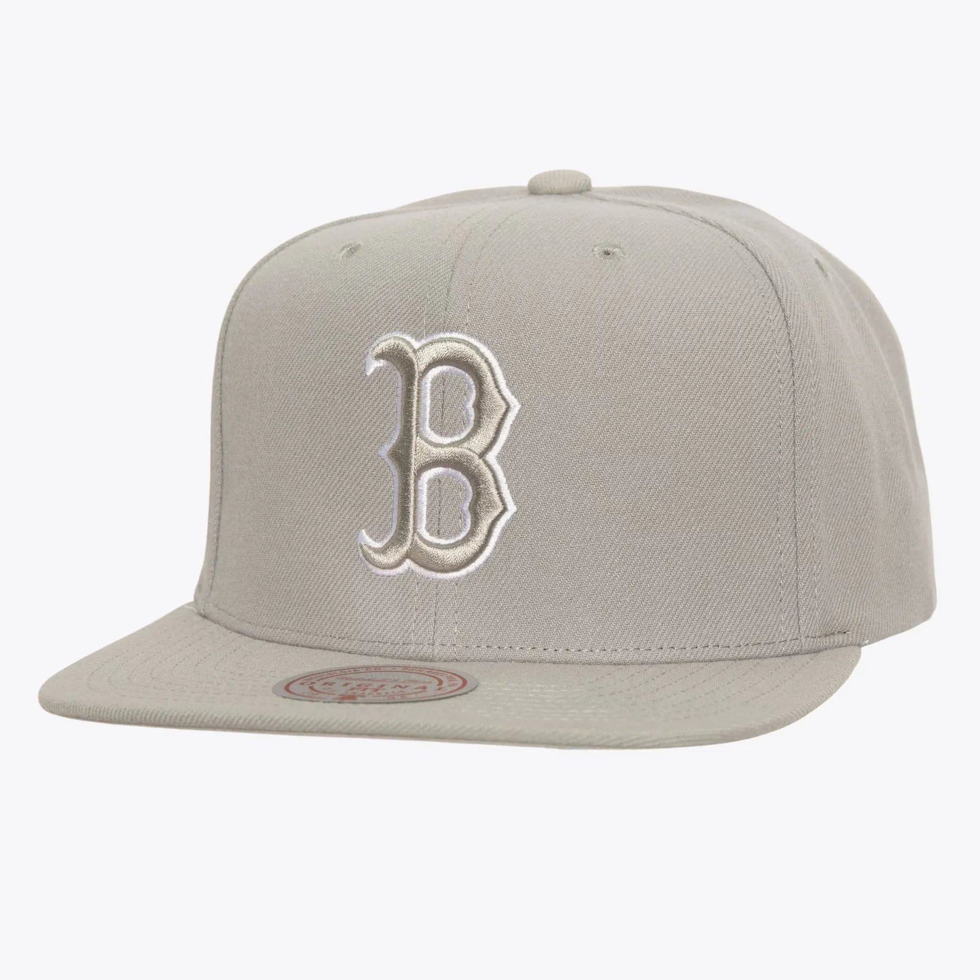 Men's Mitchell & Ness MLB Evergreen Grey White Snapback Red Sox sold by Zulily