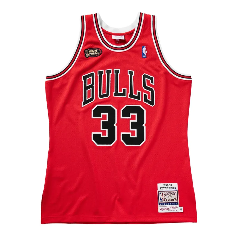 Men's Mitchell & Ness Authentic Road Finals Jersey Bulls 1997 Scottie Pippen sold by Zulily