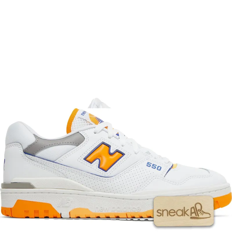 Men's New Balance 550 'White Vibrant Orange' sold by Zulily