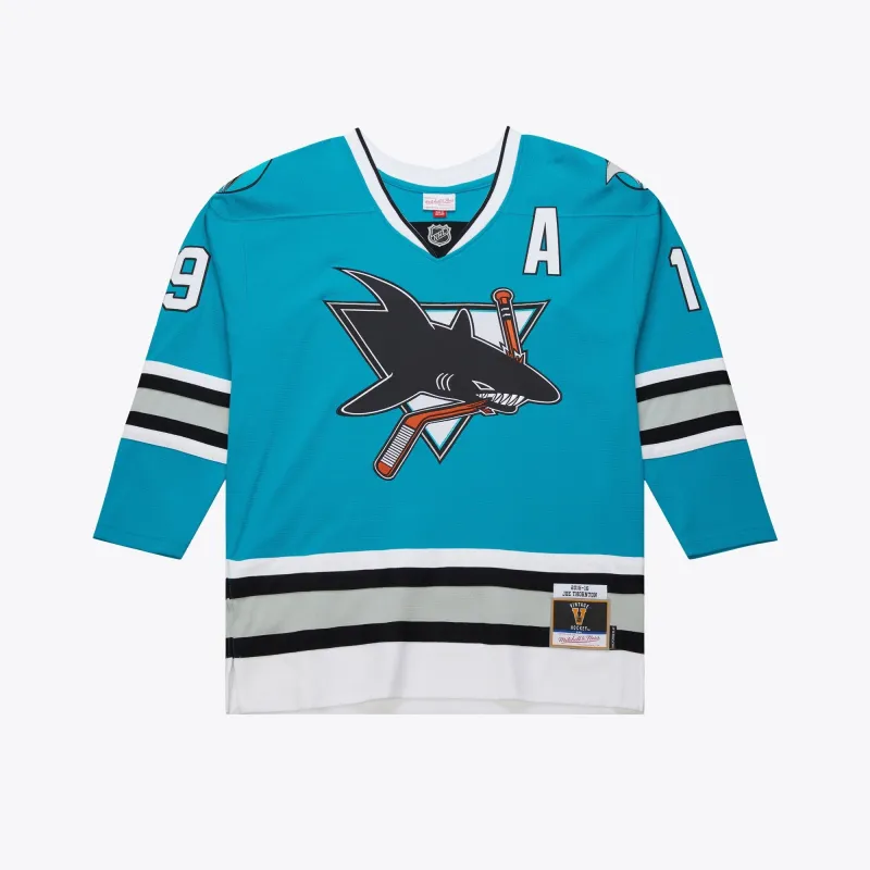 Men's Mitchell & Ness Nhl Dark Jersey Sharks 2015 Joe Thornton sold by Zulily
