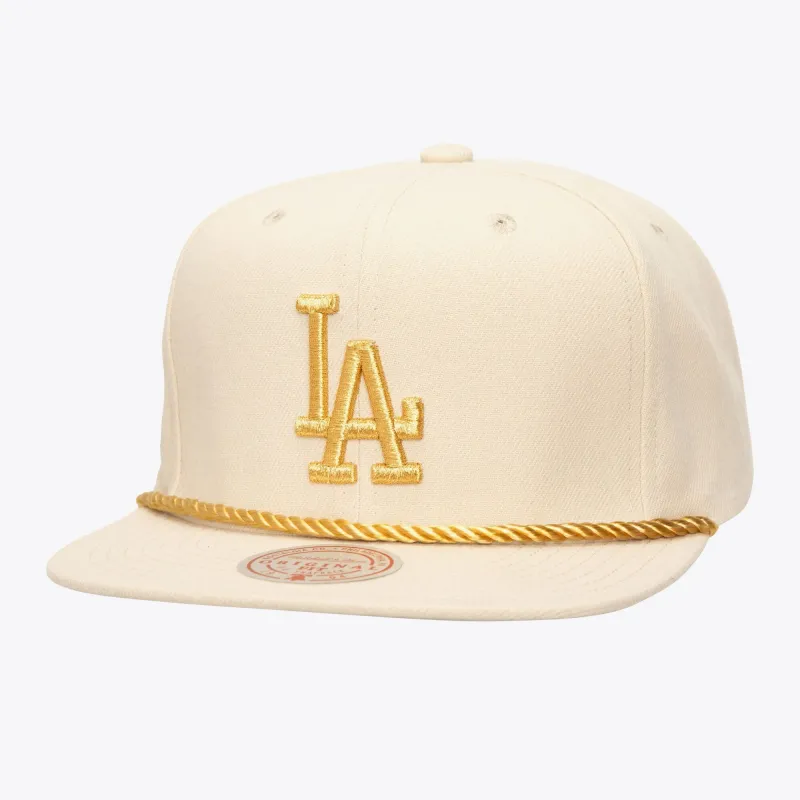 Men's Mitchell & Ness MLB Golden Ivory Snapback Dodgers sold by Zulily