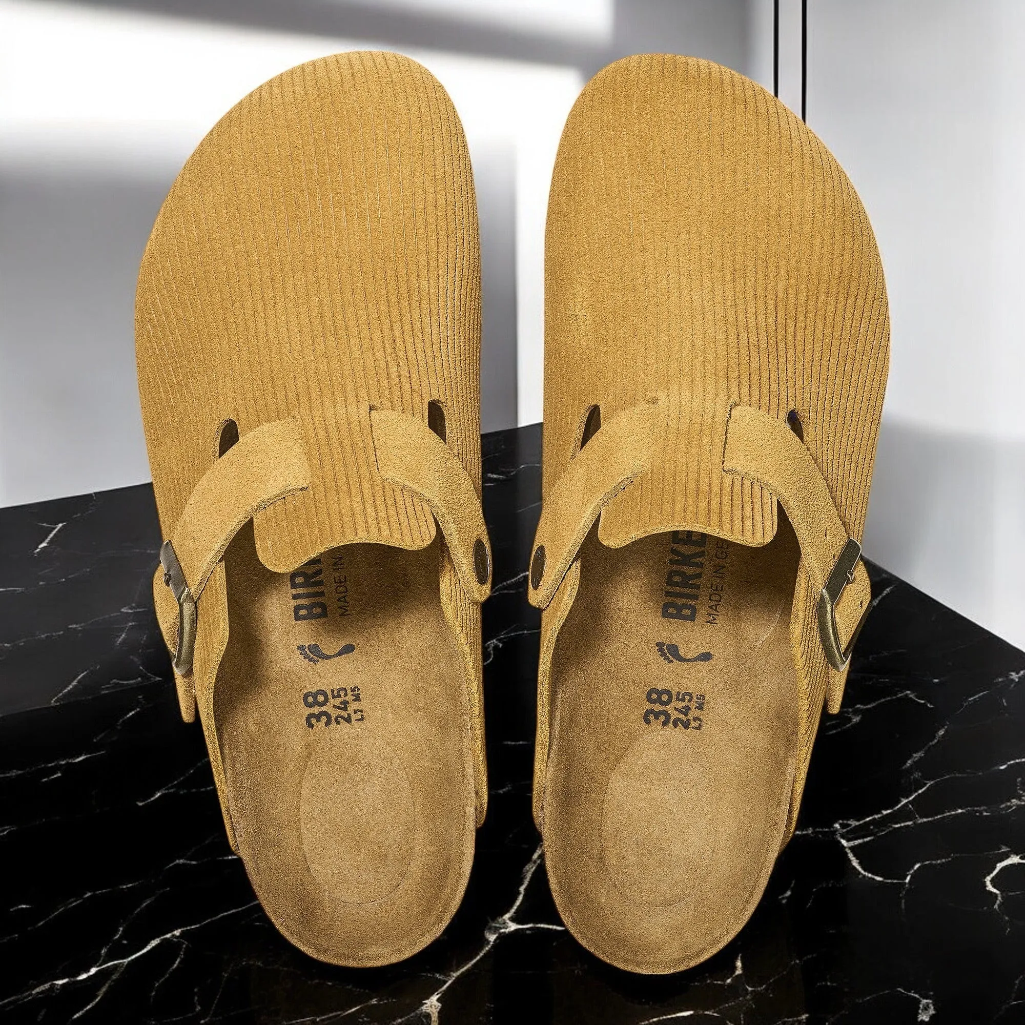 Unisex Birkenstock Boston Suede Embossed 'Regular Fit' sold by Zulily product image thumbnail 4