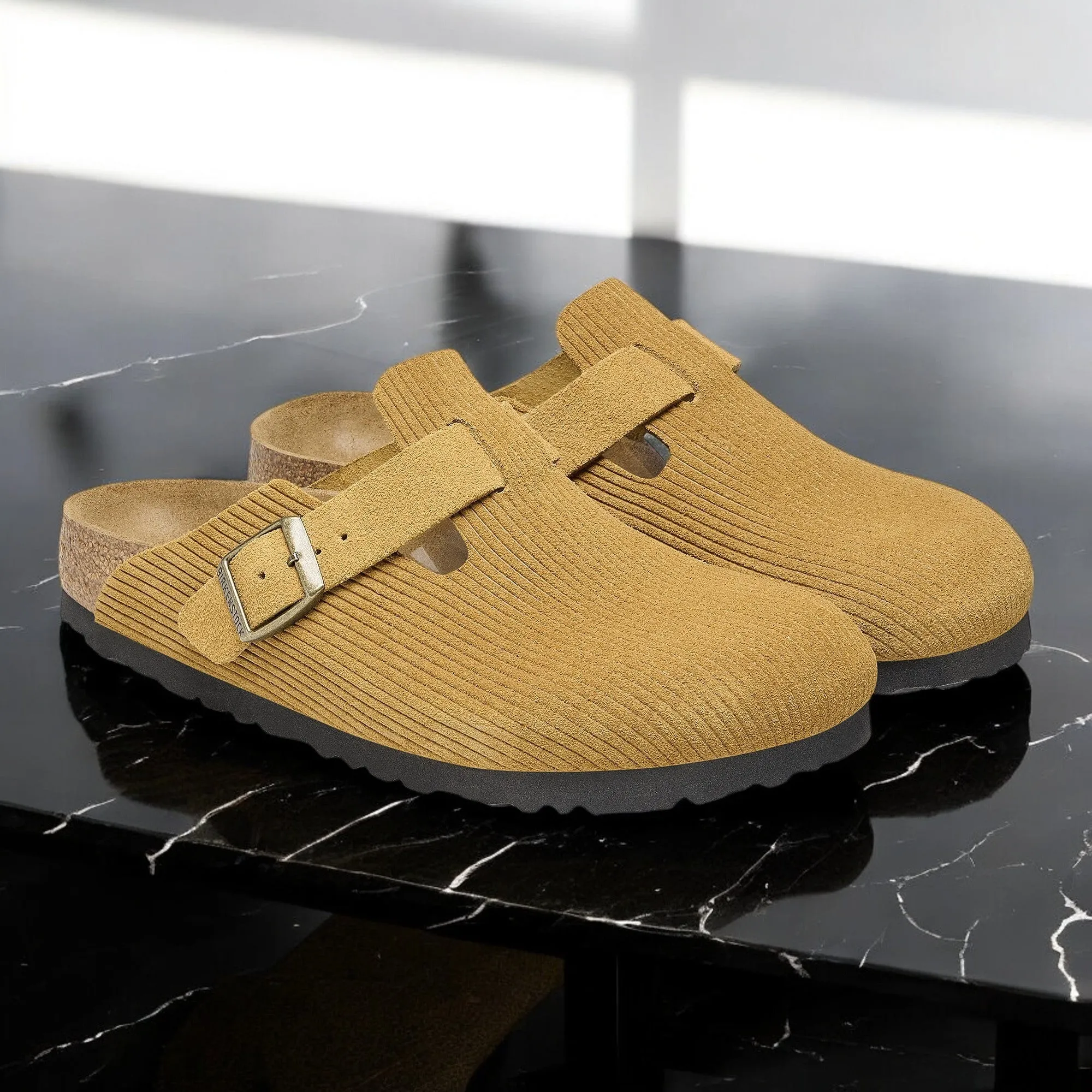 Unisex Birkenstock Boston Suede Embossed 'Regular Fit' sold by Zulily product image thumbnail 2