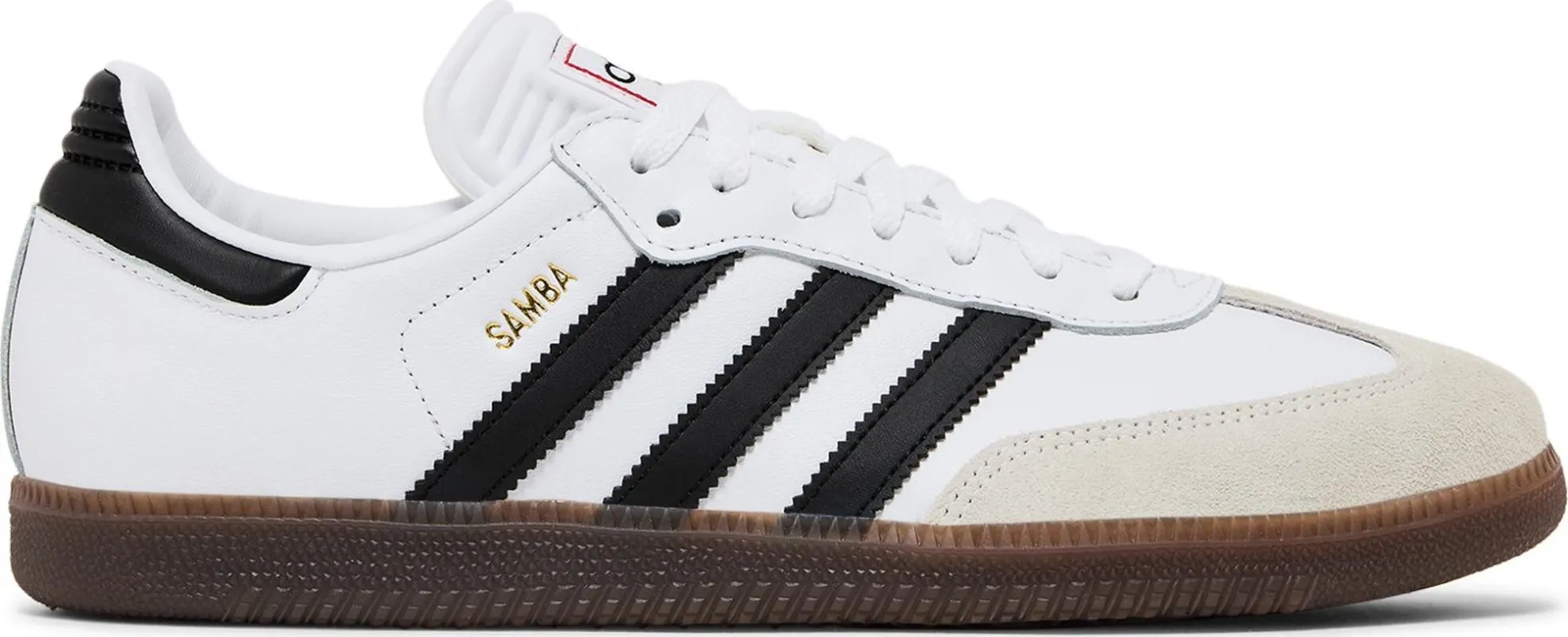 Men's adidas Samba Indoor 'Cloud White Core Black Vivid Red' sold by Zulily