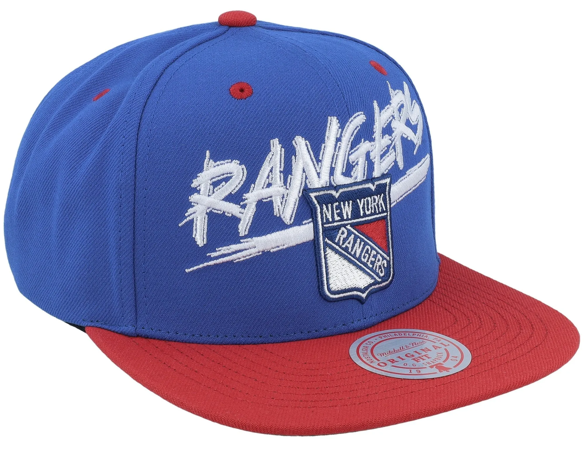 Men's Mitchell & Ness Nhl Transcript Snapback Vntg Rangers - Royal-Red sold by Zulily product image thumbnail 2
