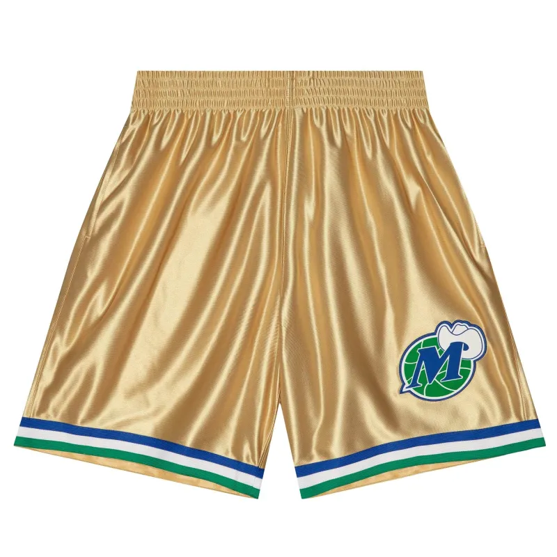 Mitchell & Ness NBA 75Th Gold Swingman Shorts Dallas Mavericks 1998 sold by Zulily