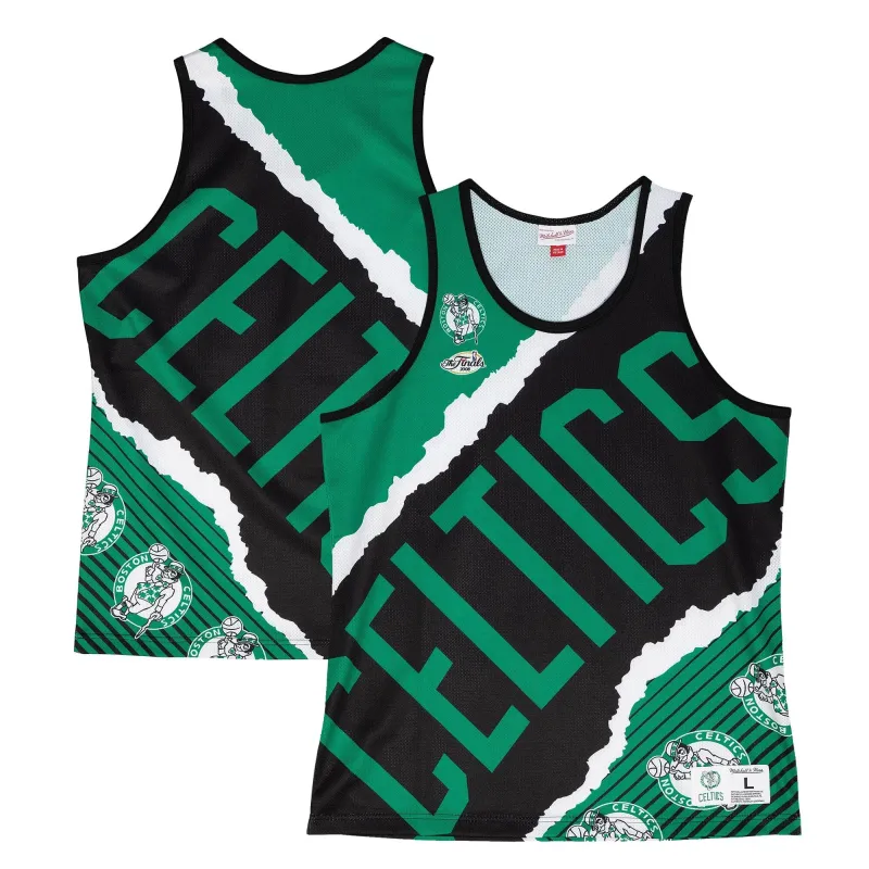 Men's Mitchell & Ness Jumbotron 2.0 Sublimated Tank Celtics made by Mitchell & Ness