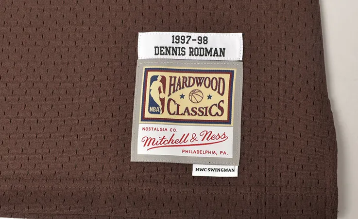 Men's Mitchell & Ness Brown Sugar Bacon Swingman Jersey Bulls 1997 Dennis Rodman sold by Zulily product image thumbnail 5