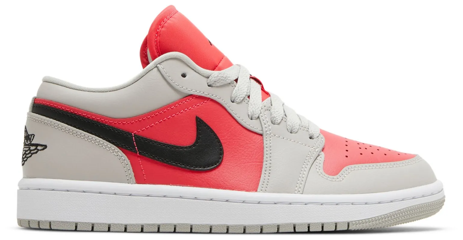 Women's Air Jordan Retro 1 Low 'Light Iron Ore Siren Red' sold by Zulily