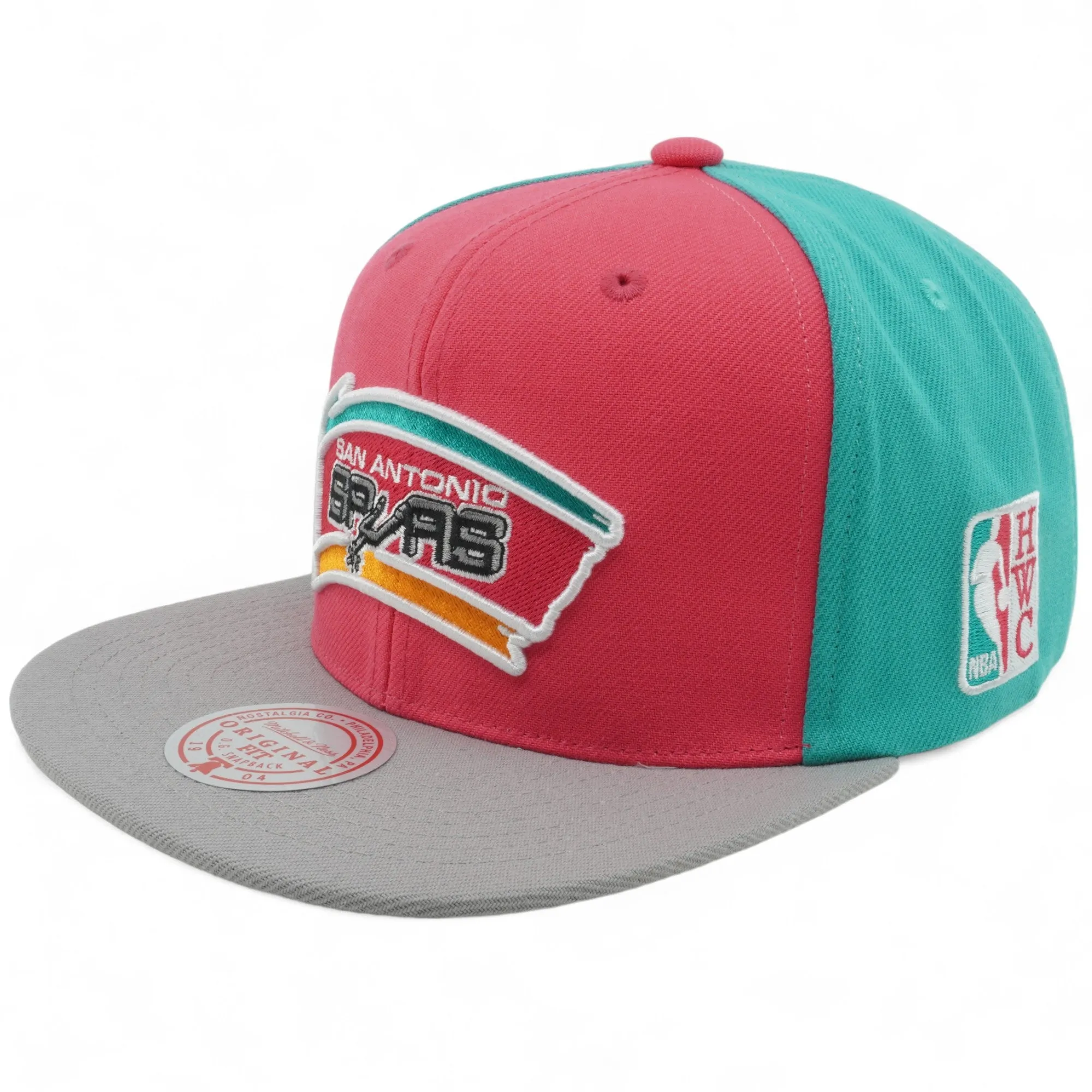 Men's Mitchell & Ness NBA Block Out Snapback Hwc Spurs sold by Zulily