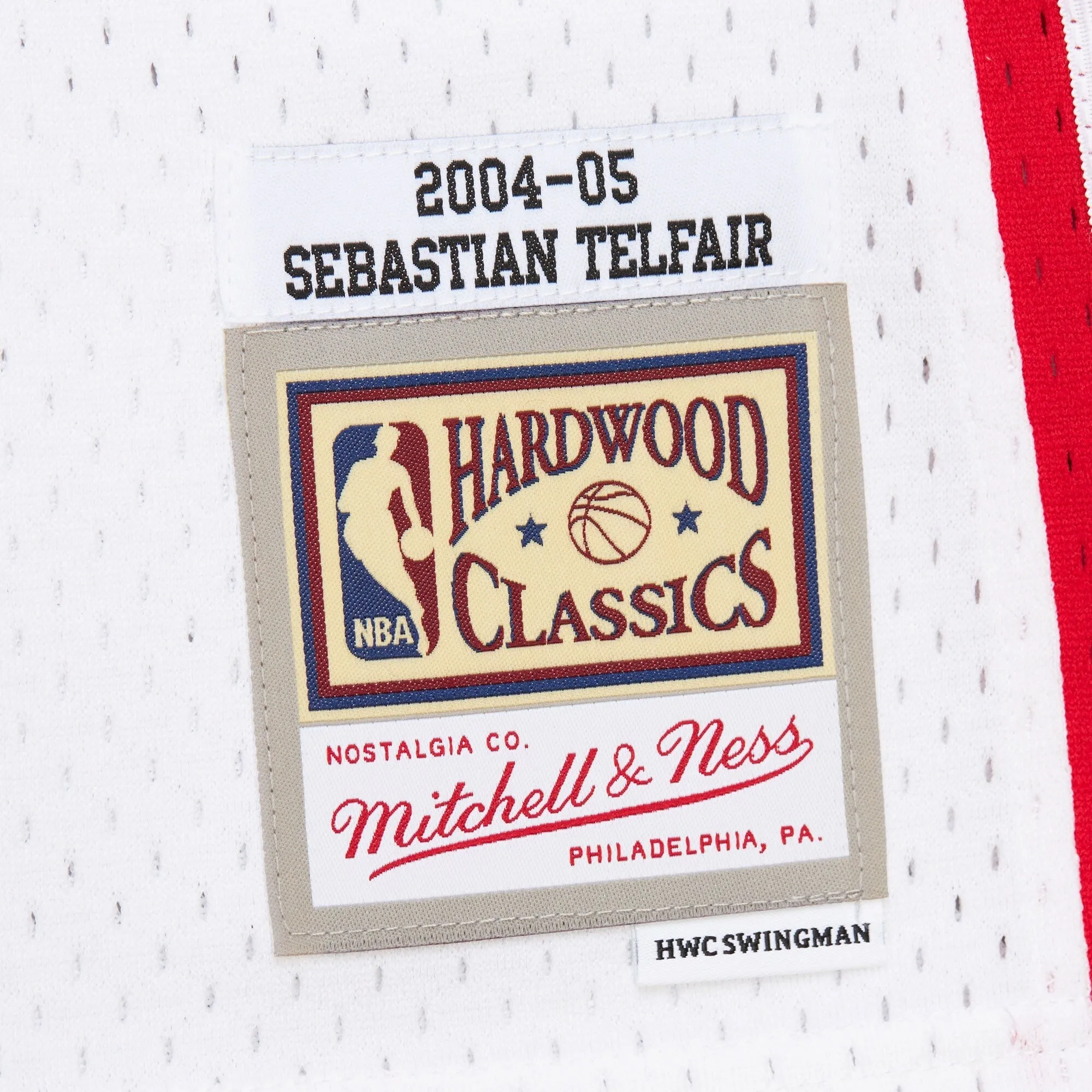 Men's Mitchell & Ness NBA White Jersey Trail Blazers 2004 Sebastian Telfair sold by Zulily product image thumbnail 4