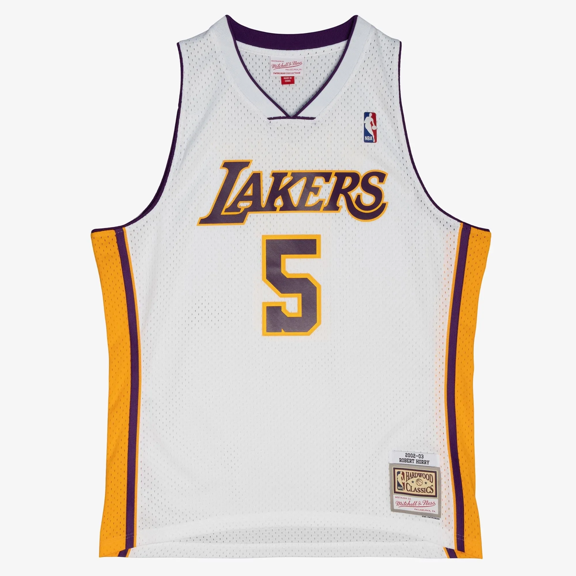 Men's Mitchell & Ness NBA Alternate Jersey Lakers 2002 Robert Horry sold by Zulily