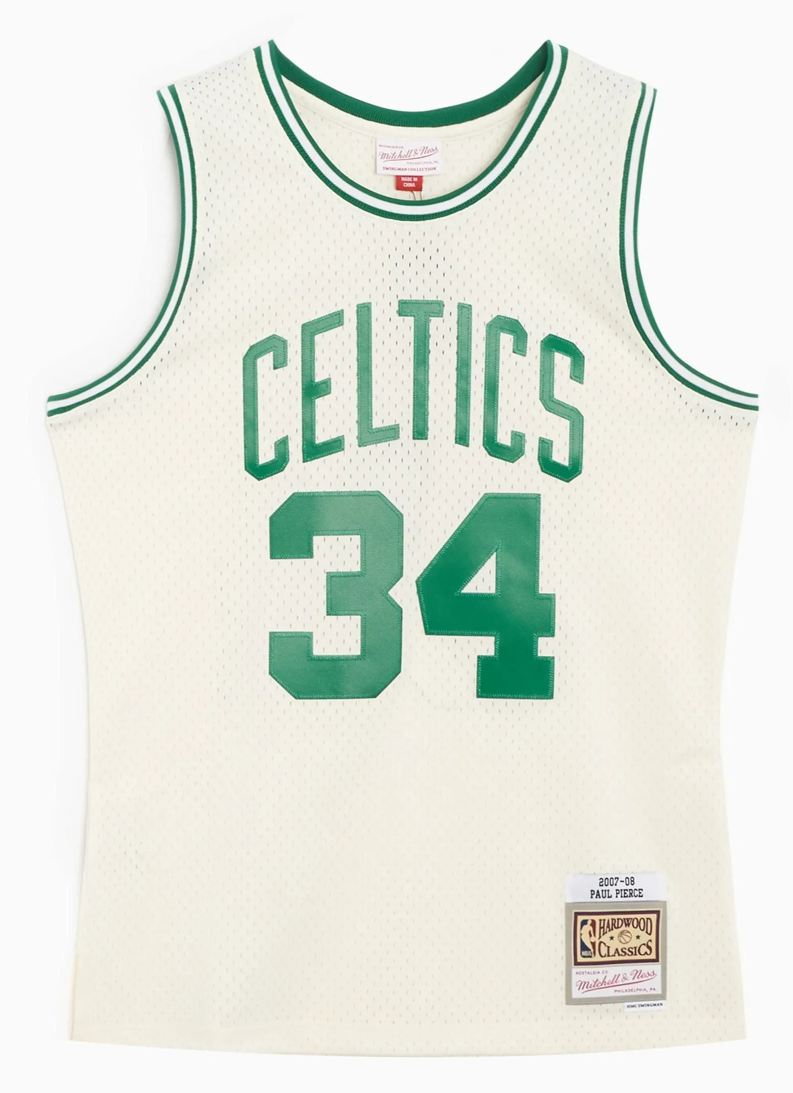 Men's Mitchell & Ness Cream Team Color Swingman Jersey Celtics 2007 Paul Pierce sold by Zulily