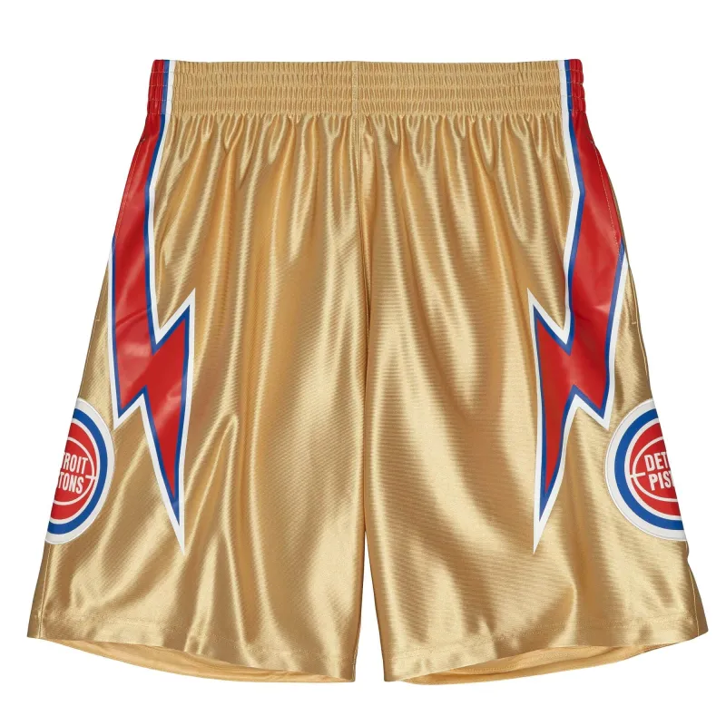 Mitchell & Ness NBA 75Th Gold Swingman Shorts Detroit Pistons 1978 sold by Zulily