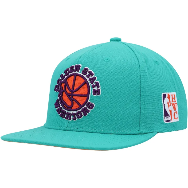 Men's Mitchell & Ness NBA Desert Green Snapback Hwc Warriors sold by Zulily