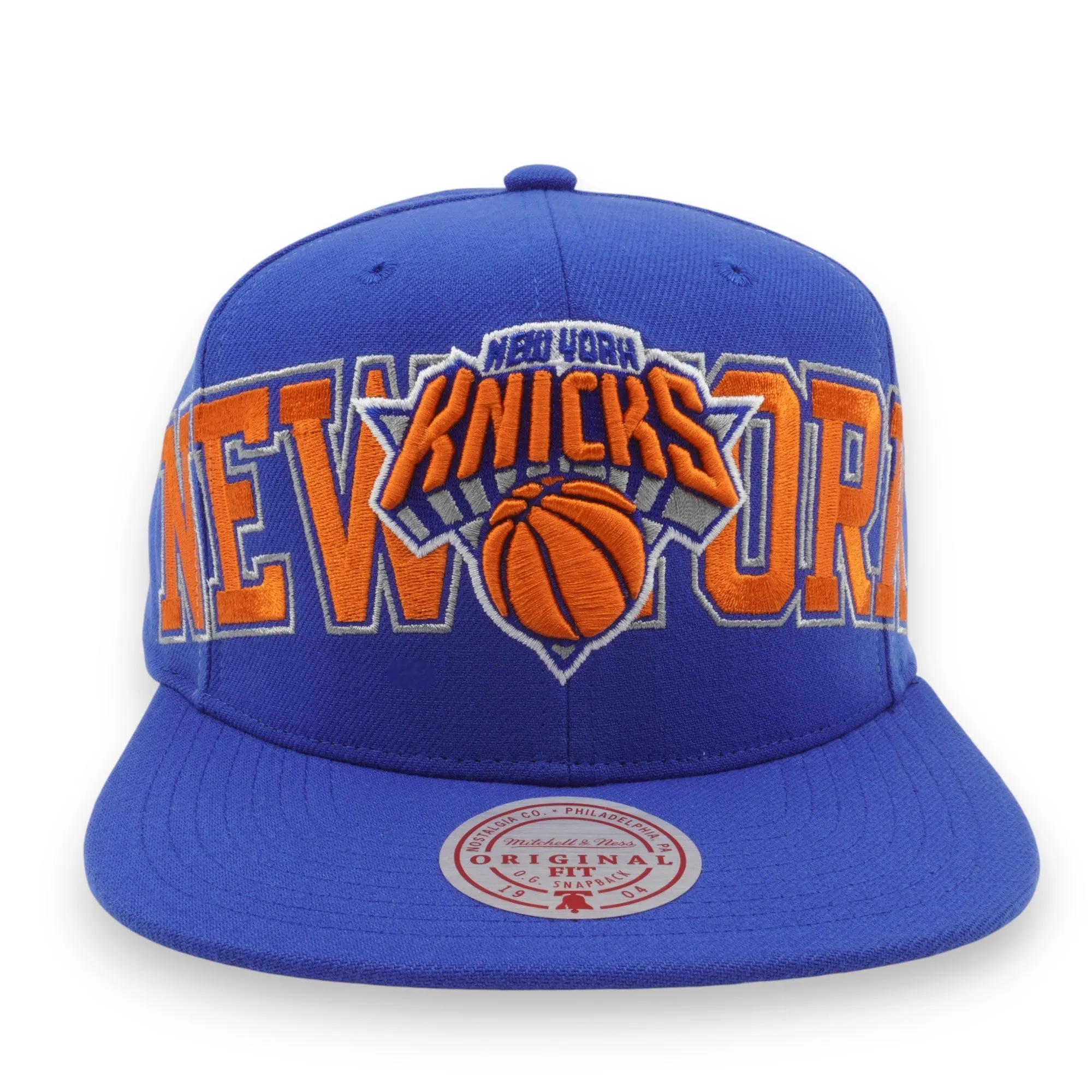Men's Mitchell & Ness NBA Full Frontal Snapback Knicks - Blue sold by Zulily product image thumbnail 2