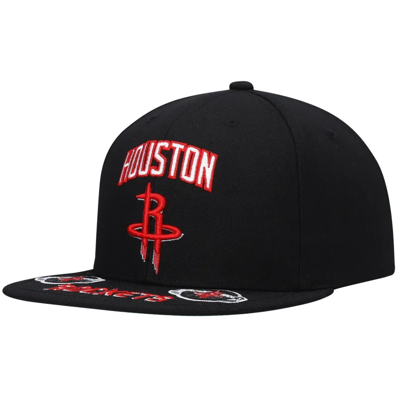 Men's Mitchell & Ness NBA Front Loaded Snapback Rockets - Black sold by Zulily