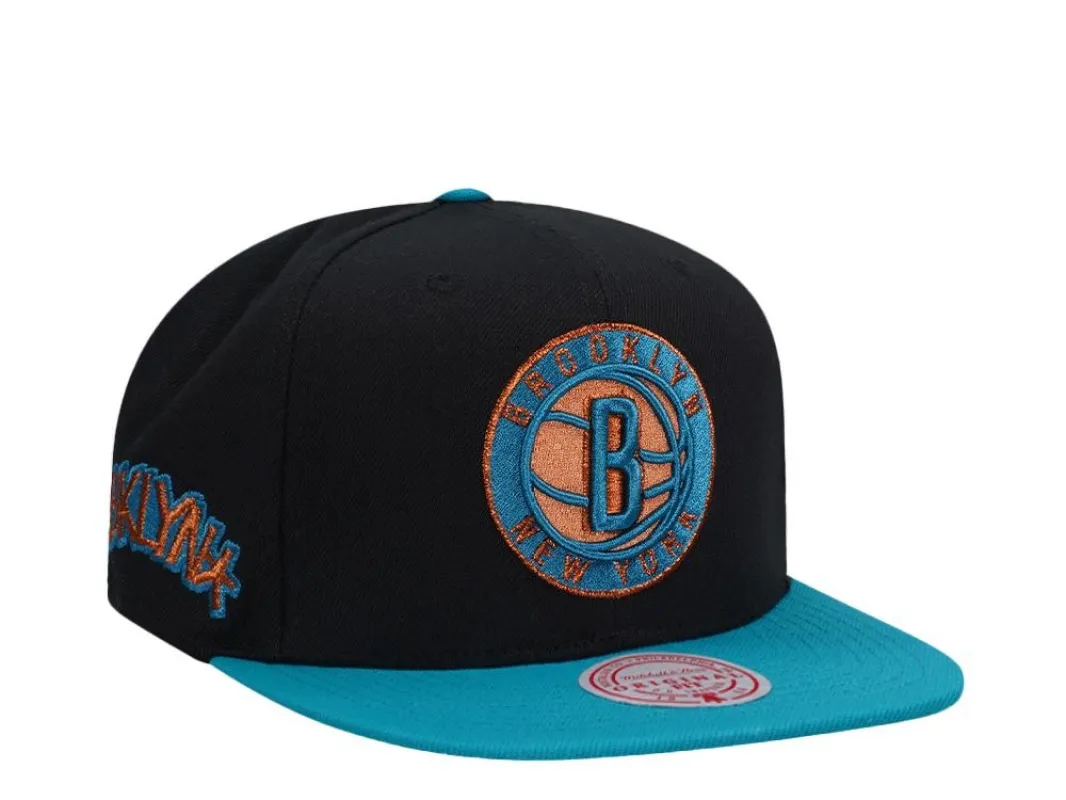 Men's Mitchell & Ness NBA Make Cents Snapback Nets - Black-Teal sold by Zulily