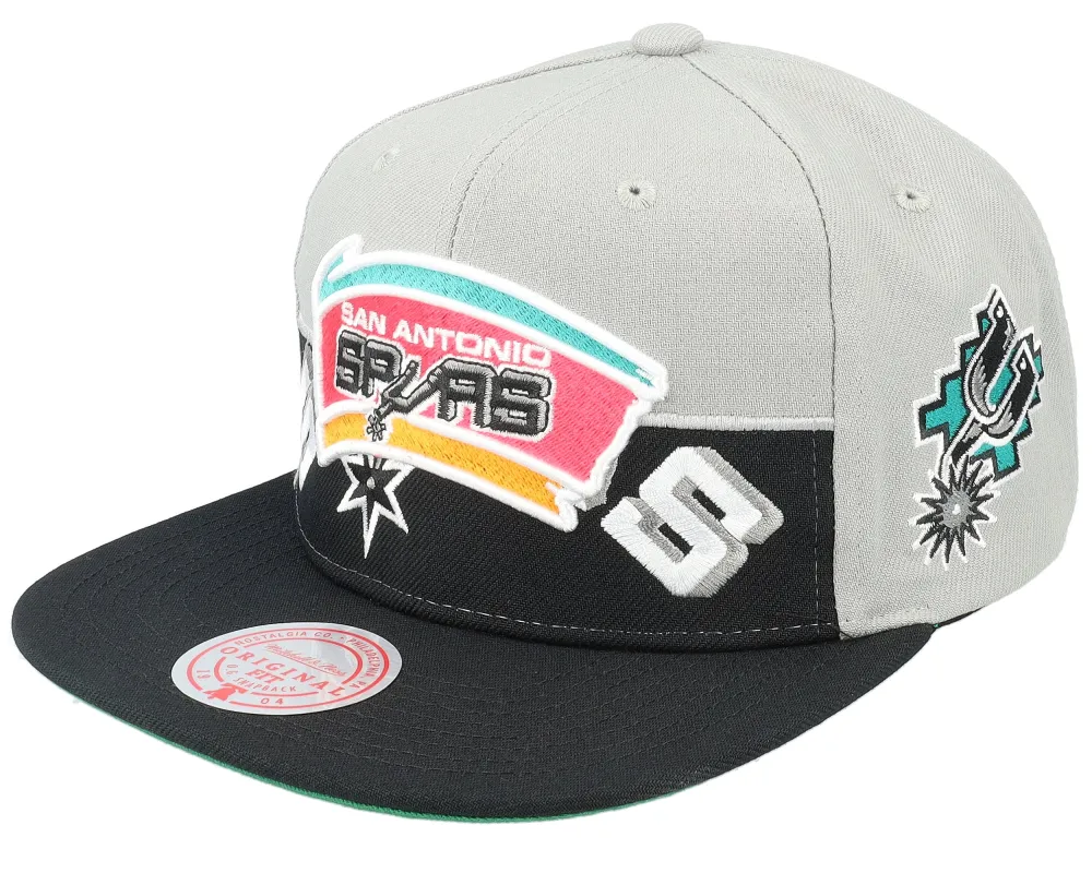 Men's Mitchell & Ness NBA Half N Half Snapback Hwc Spurs made by Mitchell & Ness