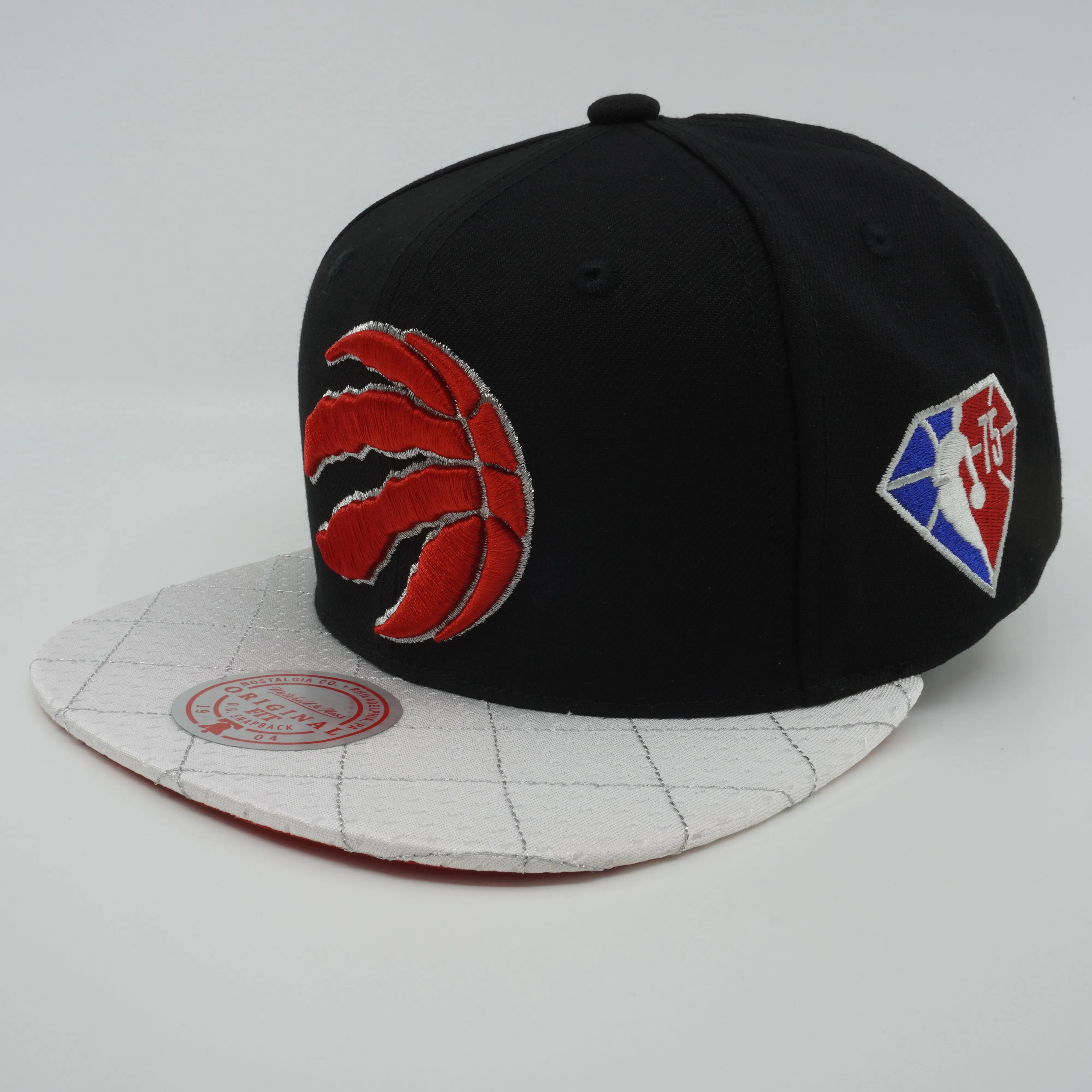Men's Mitchell & Ness NBA 75Th Platinum Snapback Raptors - Black sold by Zulily