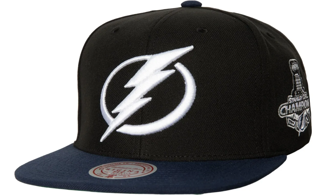 Men's Mitchell & Ness Nhl 2 Tone Side Patch Snapback Lightning - Black-Navy sold by Zulily