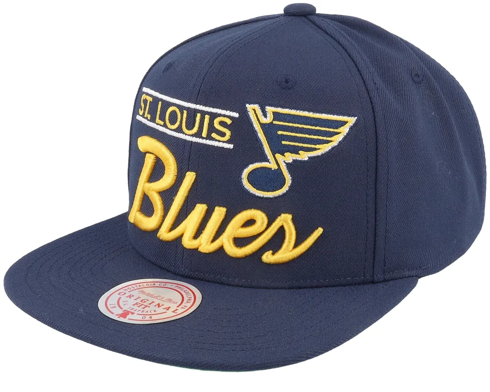 Men's Mitchell & Ness Nhl Retro Lock Up Snapback Blues sold by Zulily