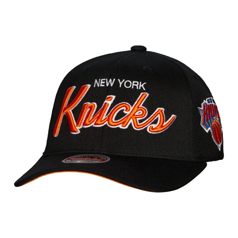 Men's Mitchell & Ness NBA Team Script 2.0 Stretch Snapback Knicks - Black sold by Zulily
