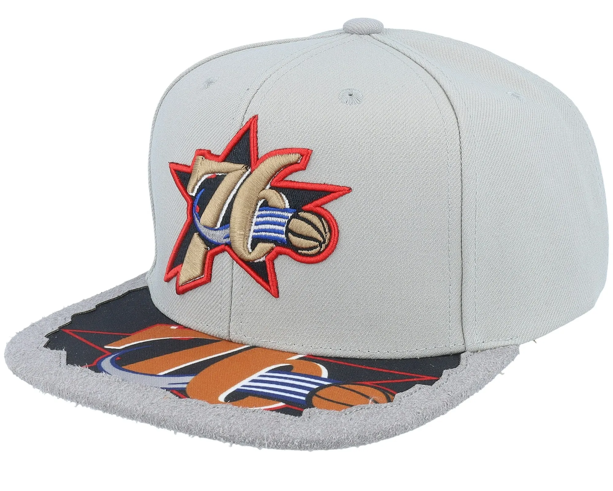 Men's Mitchell & Ness NBA Munch Time Snapback Hwc 76Ers - Grey sold by Zulily