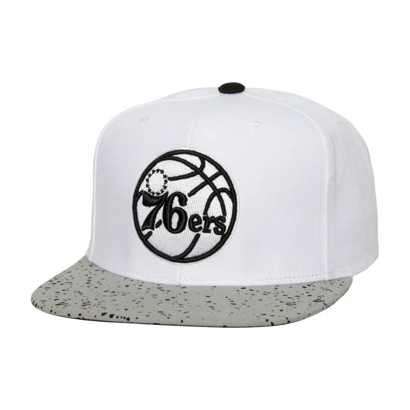 Men's Mitchell & Ness NBA Cement Top Snapback 76Ers - White-Silver made by Mitchell & Ness