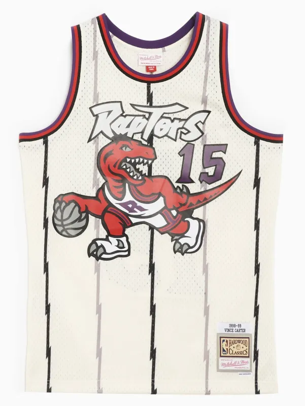Men's Mitchell & Ness Cream Team Color Swingman Jersey Raptors 1998 Vince Carter made by Mitchell & Ness