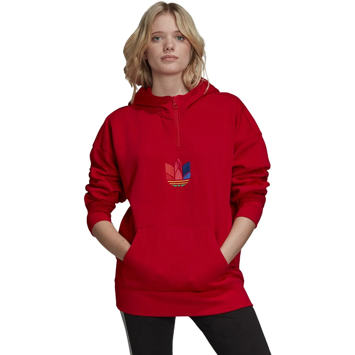 Women's adidas Adicolor 3D Trefoil Half-Zip Hoodie sold by Zulily product image thumbnail 3