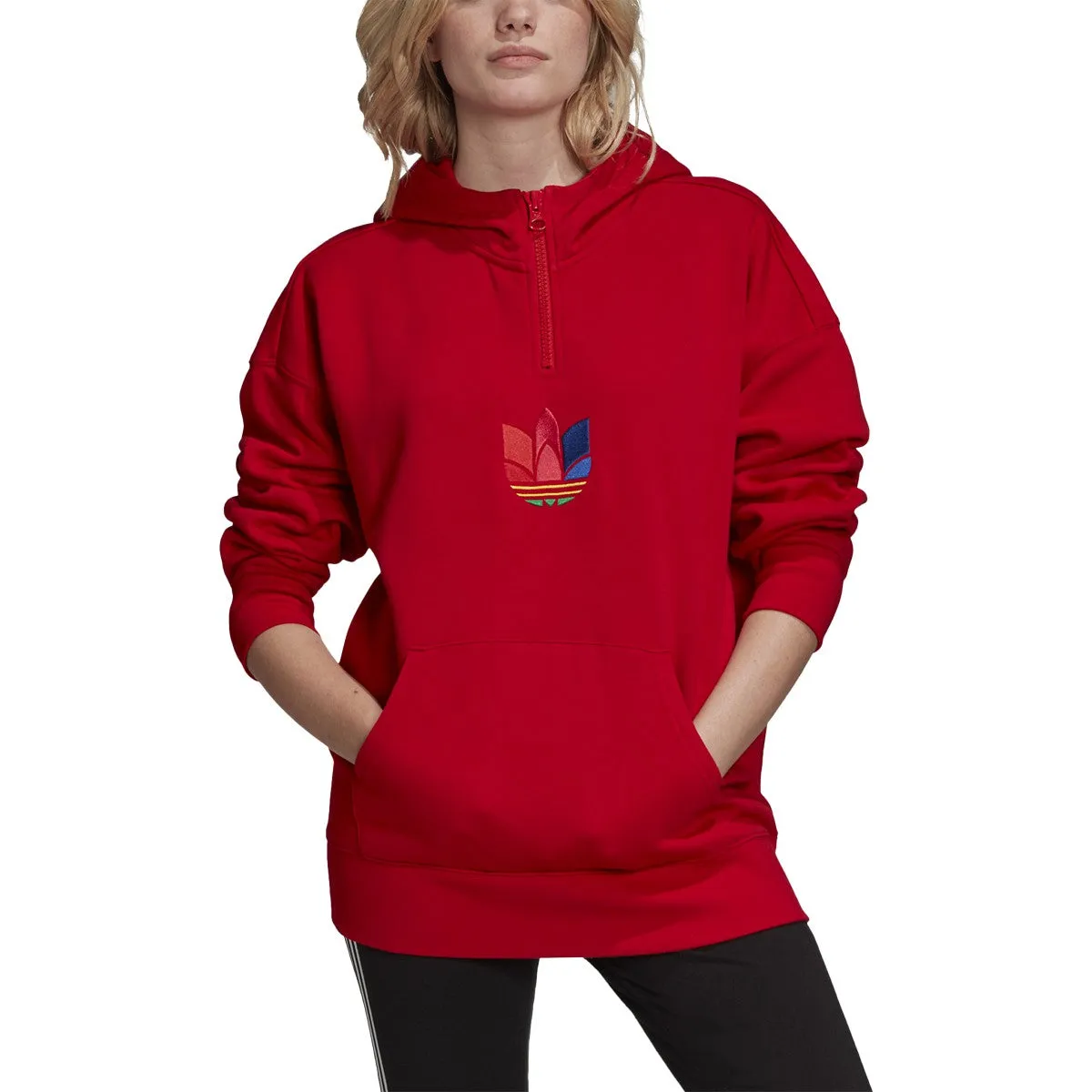 Women's adidas Adicolor 3D Trefoil Half-Zip Hoodie sold by Zulily