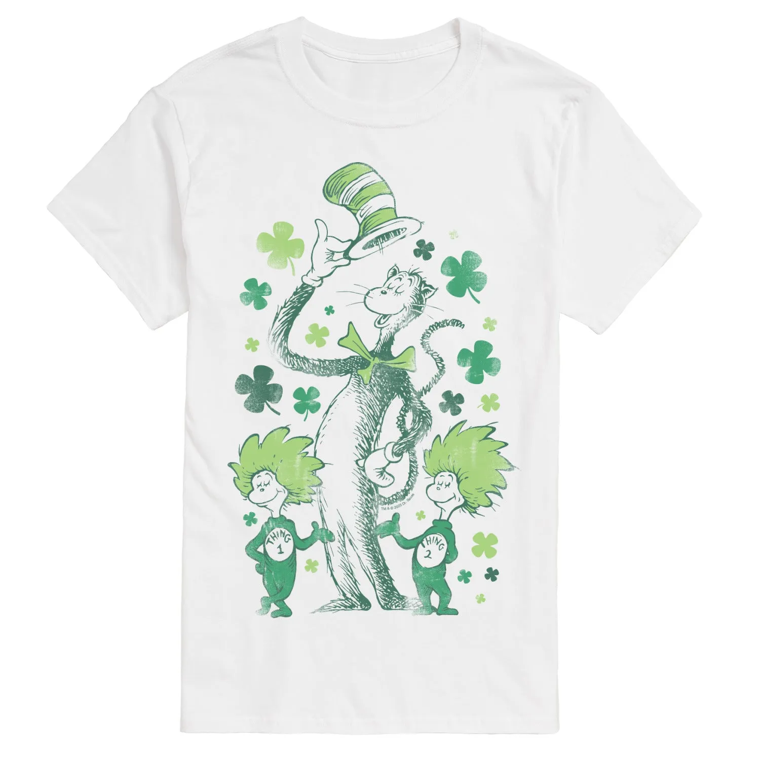 The Cat in the Hat - Shamrocks Tonal Washed - Men's Short Sleeve Graphic T-Shirt sold by Zulily