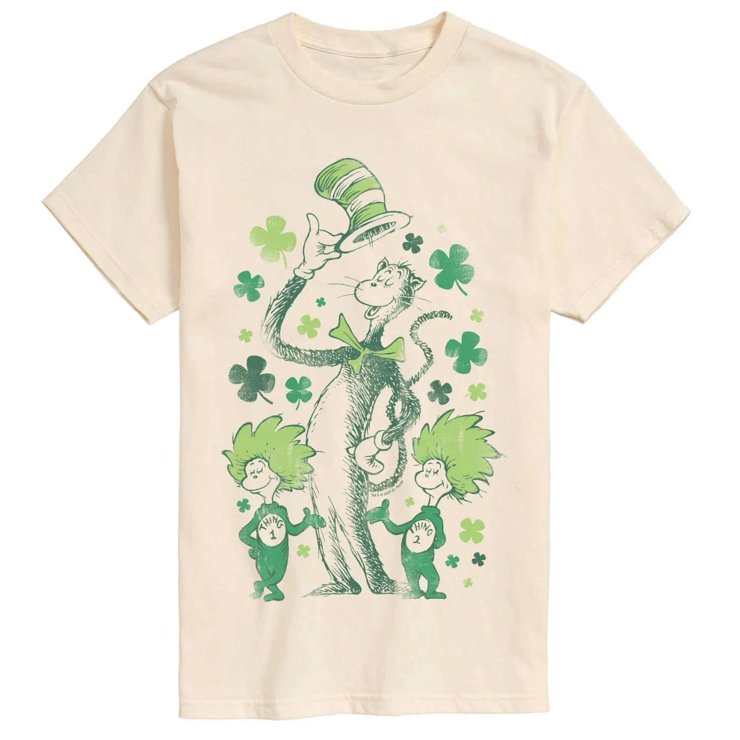 The Cat in the Hat - Shamrocks Tonal Washed - Men's Short Sleeve Graphic T-Shirt sold by Zulily product image thumbnail 2
