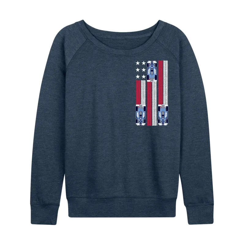 Hot Wheels - Racing Flag - Women's French Terry Long Sleeve Pullover sold by Zulily