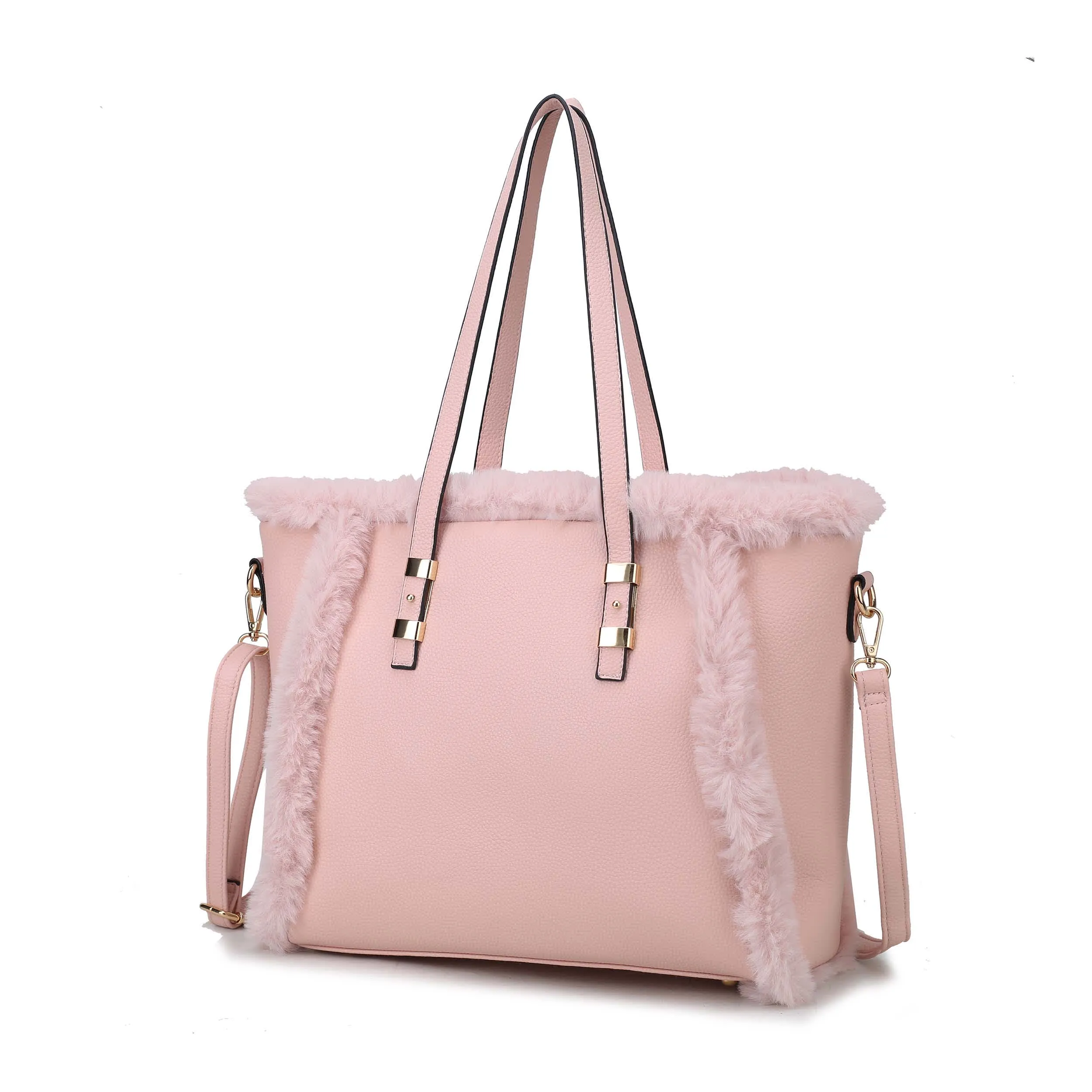 MKF Collection By Mia K. Liza Vegan Leather With Faux Fur Tote Bag sold by Zulily product image thumbnail 2