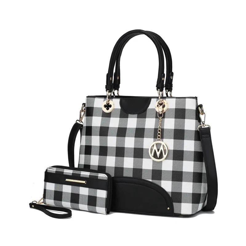 MKF Collection By Mia K. Gabriella Checkers Handbag With Wallet sold by Zulily