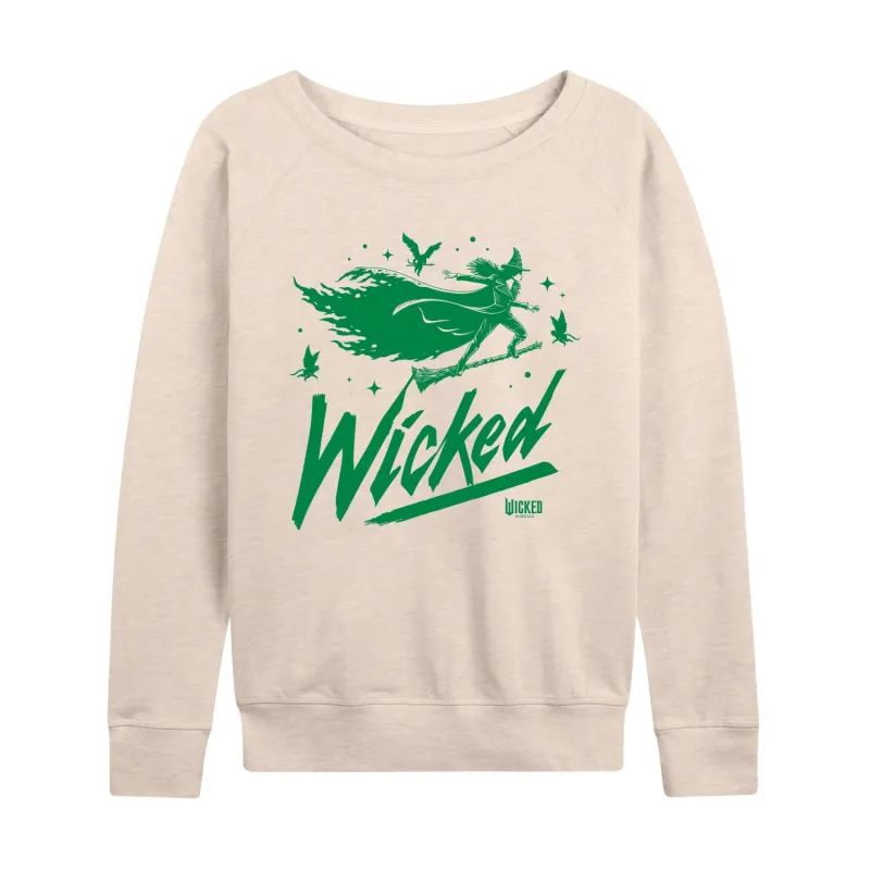Wicked - Sketch Elphaba - Women's French Terry Long Sleeve Pullover sold by Zulily