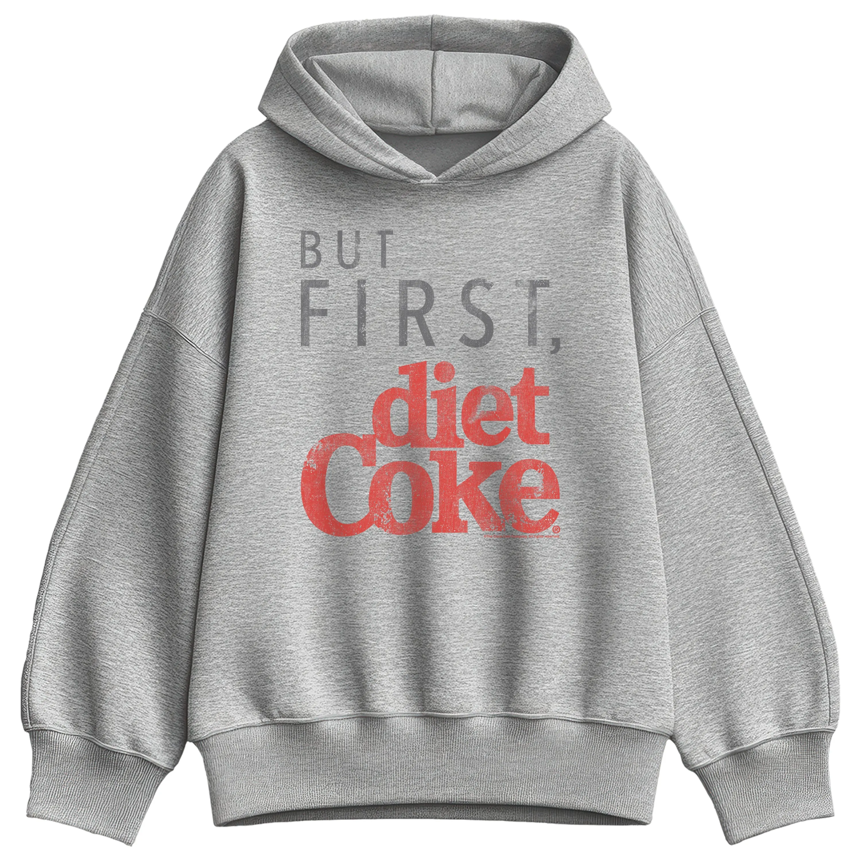 Coca-Cola - But First Diet Coke - Ladies Oversized Fleece Hoodie Sweatshirt sold by Zulily