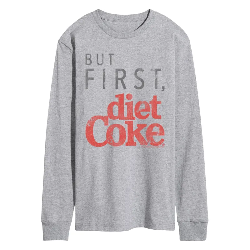 Coca-Cola - But First Diet Coke - Men's Long Sleeve Graphic T-Shirt made by Coca-Cola