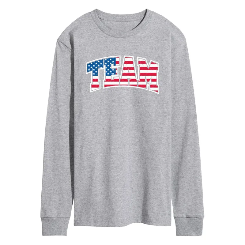 Instant Message - American Flag Team - Men's Long Sleeve T-Shirt sold by Zulily