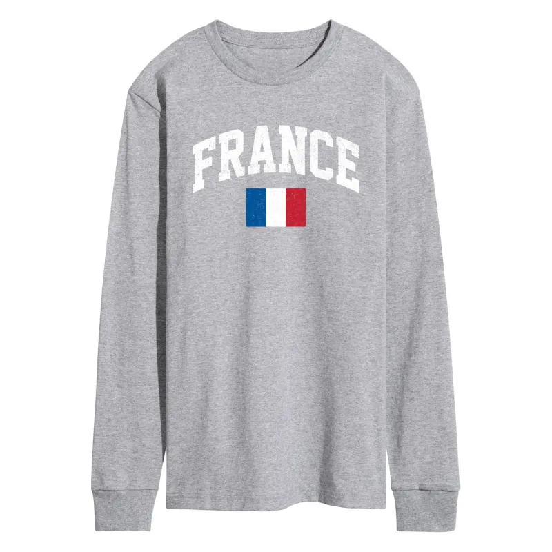 Instant Message - France Flag - Men's Long Sleeve T-Shirt sold by Zulily