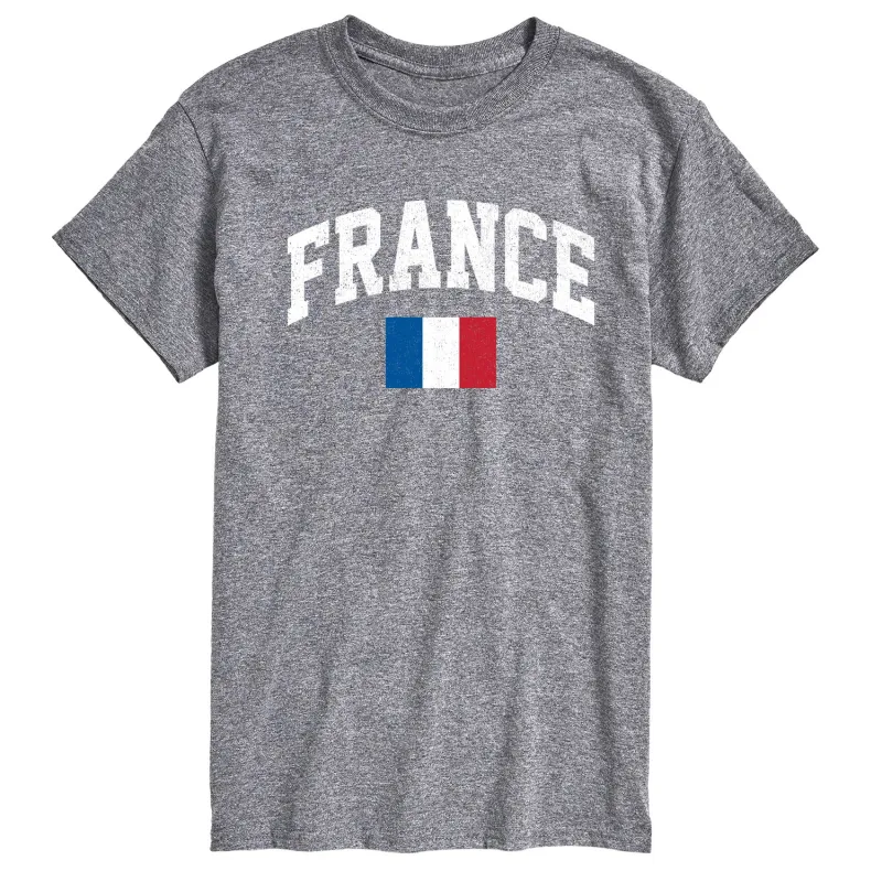 Instant Message - France Flag - Men's Short Sleeve Graphic T-Shirt made by Zulily