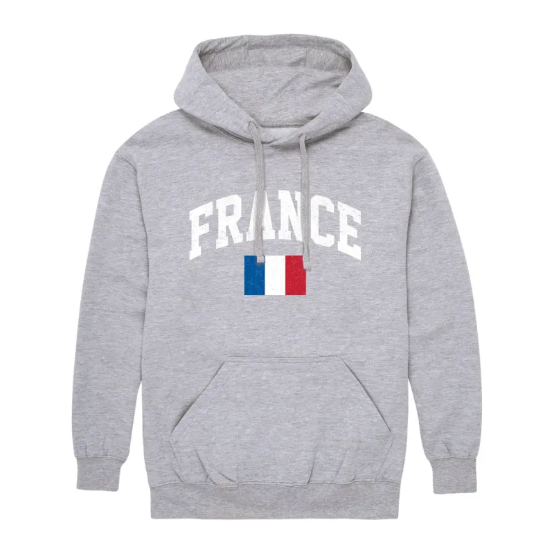 Instant Message - France Flag - Men's Pullover Hooded Fleece Sweatshirt sold by Zulily