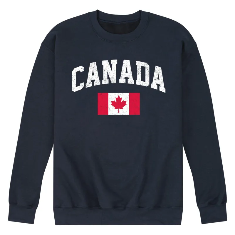 Instant Message - Canada Flag - Men's Crew Neck Fleece Pullover sold by Zulily