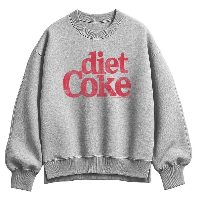 Coca-Cola - Diet Coke Logo  - Ladies Oversized Fleece Crew Sweatshirt sold by Zulily